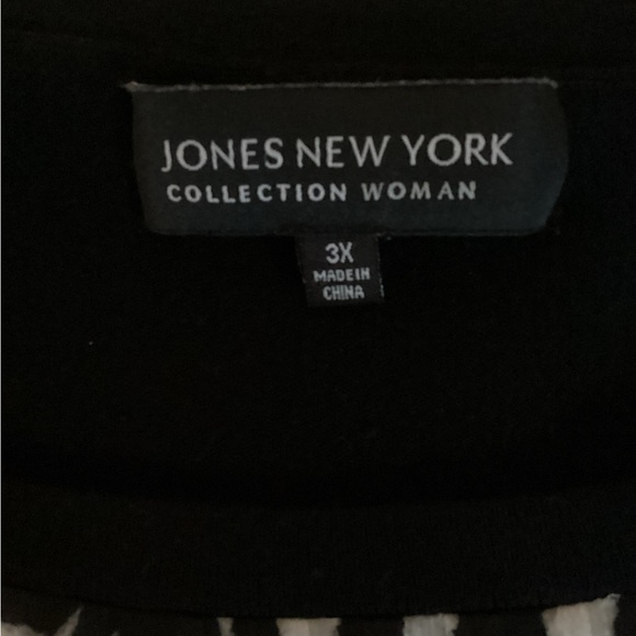 Jones New York Black and White Zebra Print Tank Top, Plus Size 3X - Picture 6 of 9
